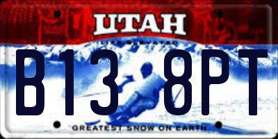 UT license plate B138PT