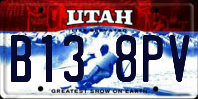 UT license plate B138PV
