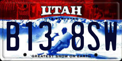 UT license plate B138SW