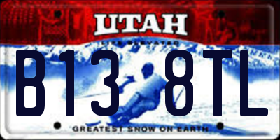 UT license plate B138TL