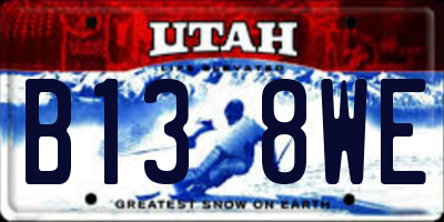 UT license plate B138WE