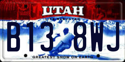 UT license plate B138WJ