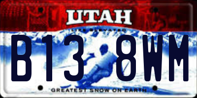 UT license plate B138WM