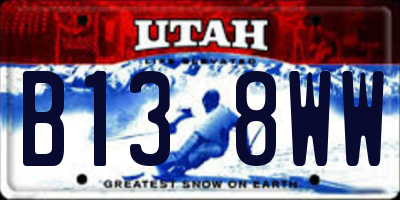 UT license plate B138WW