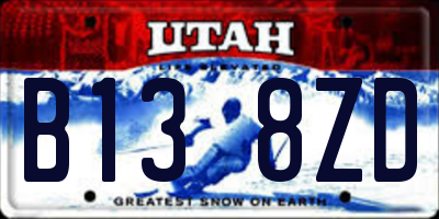 UT license plate B138ZD