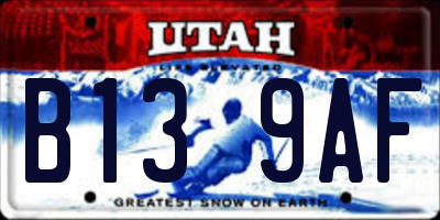 UT license plate B139AF