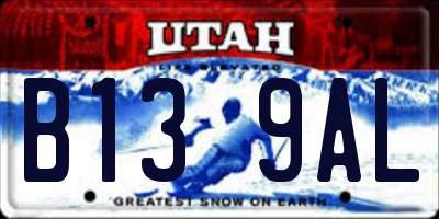 UT license plate B139AL
