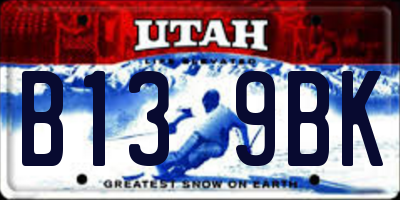 UT license plate B139BK
