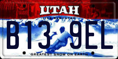UT license plate B139EL