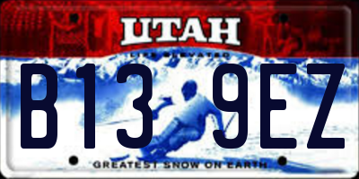UT license plate B139EZ