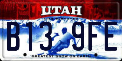 UT license plate B139FE