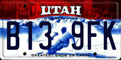 UT license plate B139FK
