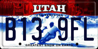 UT license plate B139FL