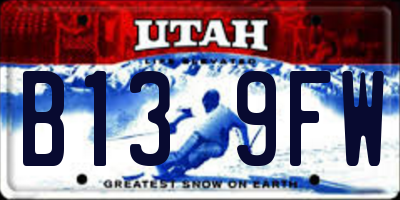UT license plate B139FW