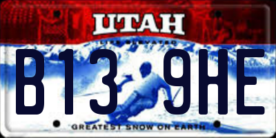 UT license plate B139HE