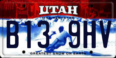 UT license plate B139HV