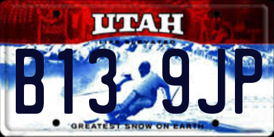 UT license plate B139JP