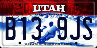 UT license plate B139JS