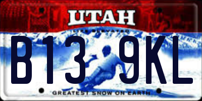 UT license plate B139KL