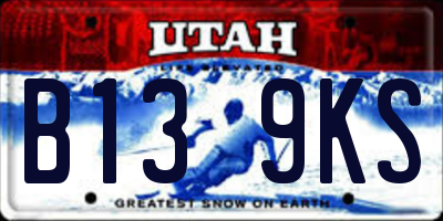 UT license plate B139KS