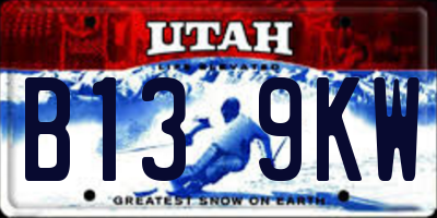UT license plate B139KW