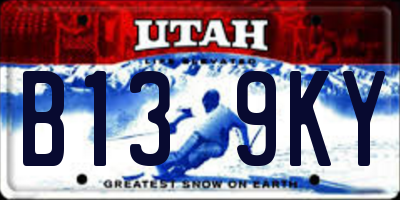 UT license plate B139KY