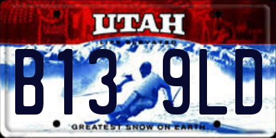 UT license plate B139LD