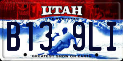 UT license plate B139LI