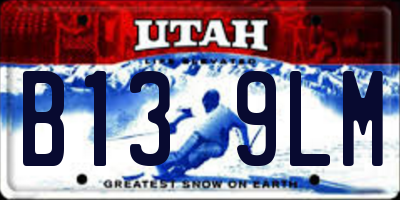 UT license plate B139LM