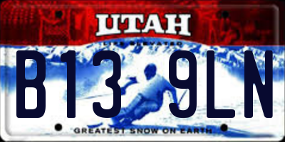 UT license plate B139LN