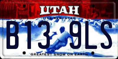 UT license plate B139LS