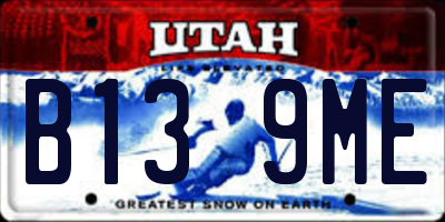 UT license plate B139ME