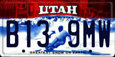 UT license plate B139MW