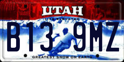 UT license plate B139MZ