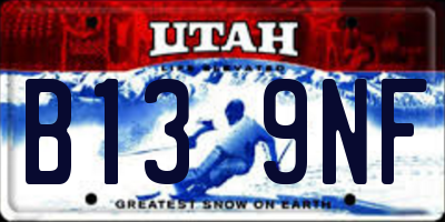 UT license plate B139NF