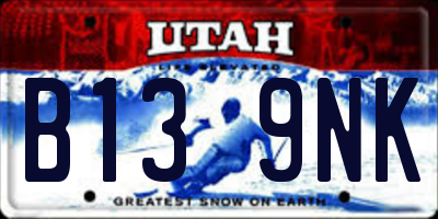 UT license plate B139NK