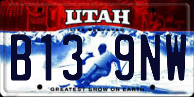 UT license plate B139NW