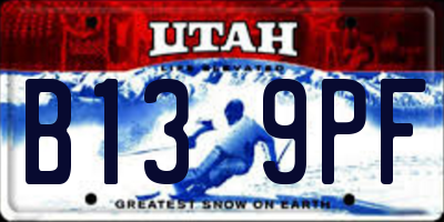 UT license plate B139PF