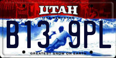 UT license plate B139PL