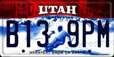 UT license plate B139PM