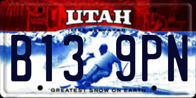 UT license plate B139PN