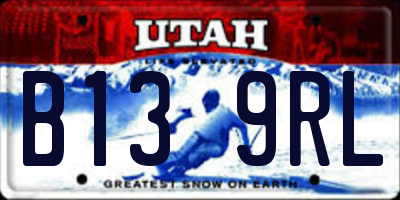 UT license plate B139RL