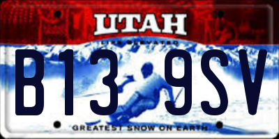 UT license plate B139SV
