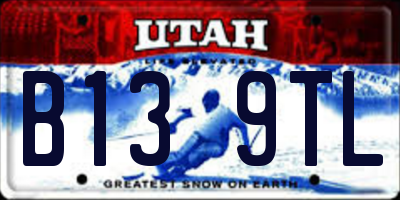 UT license plate B139TL