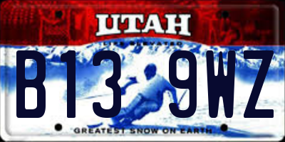 UT license plate B139WZ