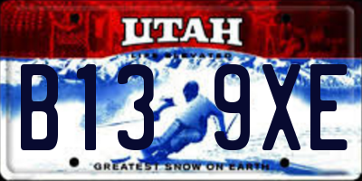 UT license plate B139XE