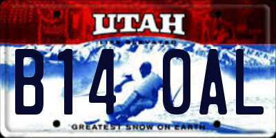 UT license plate B140AL