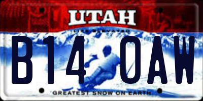 UT license plate B140AW