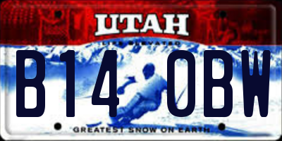 UT license plate B140BW