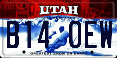 UT license plate B140EW